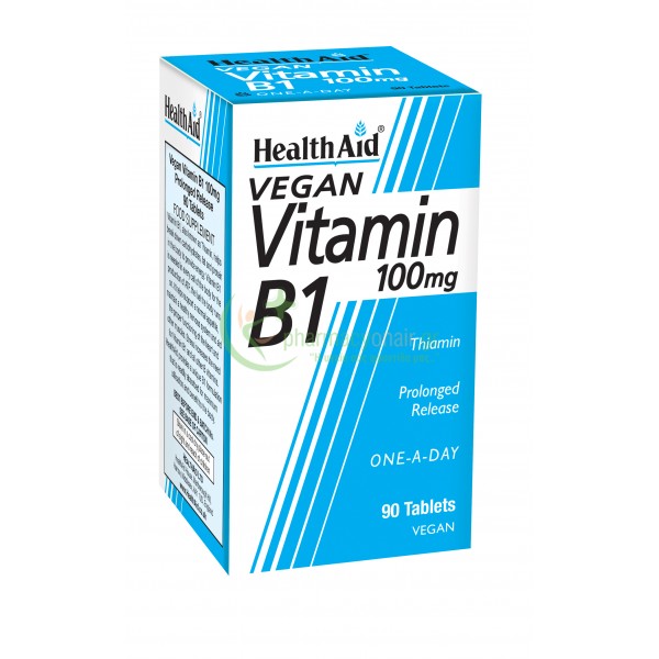 HEALTH AID - Vitamin B1 (Thiamin HCL) 100mg Prolonged Release tabs 90s Αυπνία HEALTH AID - Vitamin B1 (Thiamin HCL) 100mg Prolonged Release tabs 90s Αυπνία