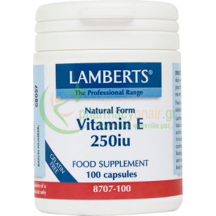 LAMBERTS - Vitamin E Natural Form 250iu caps 100s Ουλές - Ανάπλαση Δέρματος