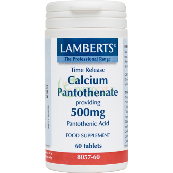 LAMBERTS - Vitamin B Calcium Pantothenate 500mg tabs 60s Βιταμίνες Β