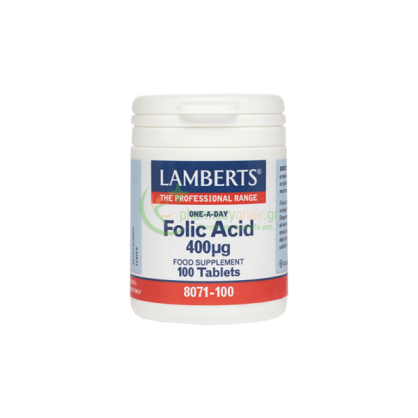 LAMBERTS - Folic Acid 400μg tabs 100s Τριχόπτωση LAMBERTS - Folic Acid 400μg tabs 100s Τριχόπτωση