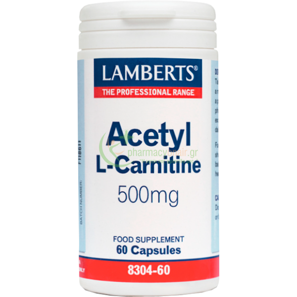 LAMBERTS - Acetyl L Carnitine 500mg caps 60s L-Καρνιτίνη LAMBERTS - Acetyl L Carnitine 500mg caps 60s L-Καρνιτίνη