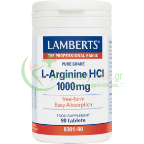  LAMBERTS - L –Arginine HCI 1000mg tabs 90s