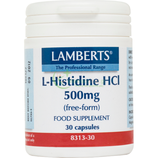 LAMBERTS - L-Histidine HCI 500mg caps 30s Αμινοξέα LAMBERTS - L-Histidine HCI 500mg caps 30s Αμινοξέα