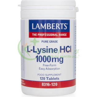 LAMBERTS - L-Lysine 1000mg tabs 120s Έρπης