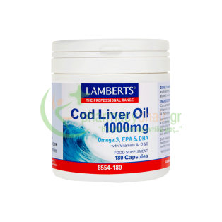 LAMBERTS - Cod Liver Oil 1000mg caps 180s