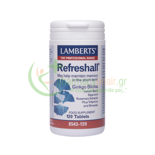 LAMBERTS - Refreshall tabs 120s Νοητική Υγεία - Ενίσχυση Μνήμης - Συγκέντρωση