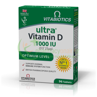 VITABIOTICS - Ultra Vitamin D 1000iu tabs 96s Ενίσχυση Άμυνας Οργανισμού