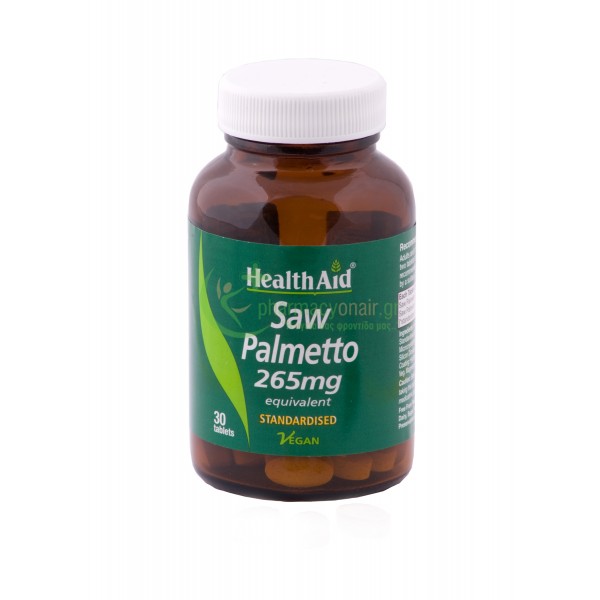 HEALTH AID - Saw Palmetto 265mg tabs 30s ΟΥΡΟΠΟΙΗΤΙΚΟ ΣΥΣΤΗΜΑ HEALTH AID - Saw Palmetto 265mg tabs 30s ΟΥΡΟΠΟΙΗΤΙΚΟ ΣΥΣΤΗΜΑ