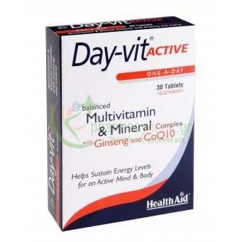 HEALTH AID - Day-Vit ACTIVE CoQ10 & Ginseng tabs 30s