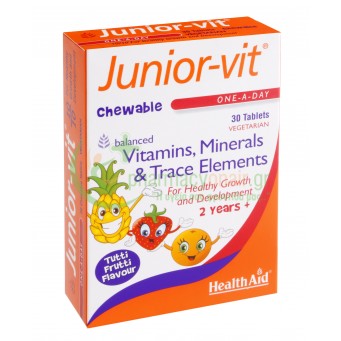 HEALTH AID - Junior-Vit Chewable tabs 30s (Μασώμενα Δισκία)