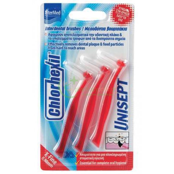 INTERMED - Chlorhexil Interdental Brushes X-Fine 0.60mm 3τμχ 