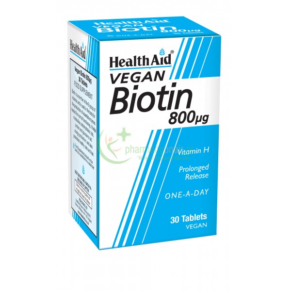 HEALTH AID - Biotin Vitamin H 800μg tabs 30s Τριχόπτωση