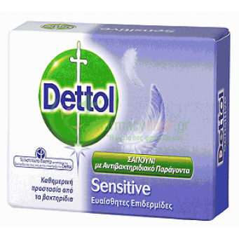 DETTOL - Sensitive Μπάρα Σαπουνιού με Αντιβακτηριδιακό Παράγοντα για Ευαίσθητες Επιδερμίδες 100gr