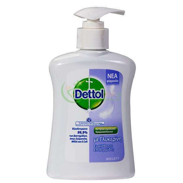 DETTOL - Αντηβακτηριδιακό Υγρό Κρεμοσάπουνο για Ευαίσθητες Επιδερμίδες Αντλία 250mL 