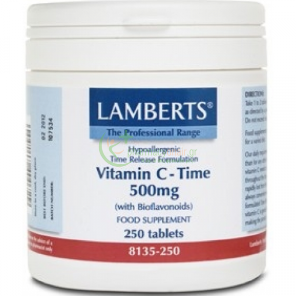 LAMBERTS - Vitamin C Time Release 500mg tabs 250s Ενίσχυση Άμυνας Οργανισμού LAMBERTS - Vitamin C Time Release 500mg tabs 250s Ενίσχυση Άμυνας Οργανισμού