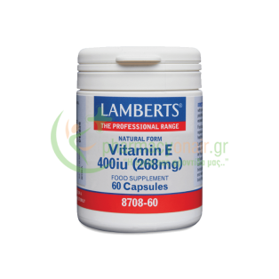 LAMBERTS - Natural Form Vitamin E 400iu caps 60s Ενίσχυση Άμυνας Οργανισμού