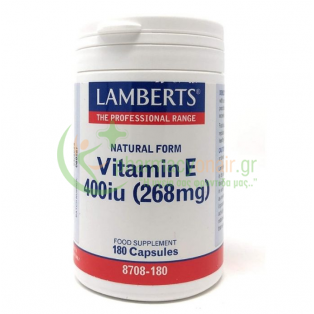 LAMBERTS - Natural Form Vitamin E 400iu caps 180s Ενίσχυση Άμυνας Οργανισμού