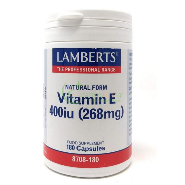 LAMBERTS - Natural Form Vitamin E 400iu caps 180s Ενίσχυση Άμυνας Οργανισμού LAMBERTS - Natural Form Vitamin E 400iu caps 180s Ενίσχυση Άμυνας Οργανισμού