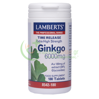 LAMBERTS - Ginkgo 6000mg tabs 180s