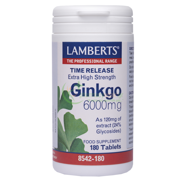 LAMBERTS - Ginkgo 6000mg tabs 180s Μελαγχολία - Κατάθλιψη LAMBERTS - Ginkgo 6000mg tabs 180s Μελαγχολία - Κατάθλιψη