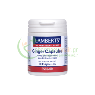 LAMBERTS - Ginger 120mg caps 60s Μετεωρισμός (φουσκώματα)