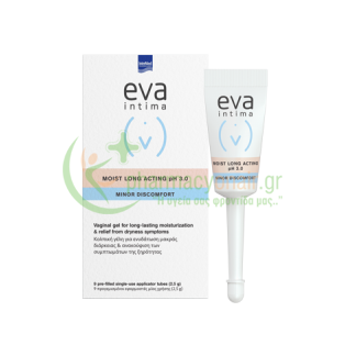INTERMED - Eva Moist Long Acting Υγραντική Κολπική Γέλη 9τμχ x 2.5gr Ενυδάτωση Ευαίσθητης Περιοχής
