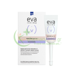 INTERMED - Eva Restore Gel Κολπική Γέλη με Υαλουρονικό Οξύ 9τμχ x 5gr Ενυδάτωση Ευαίσθητης Περιοχής