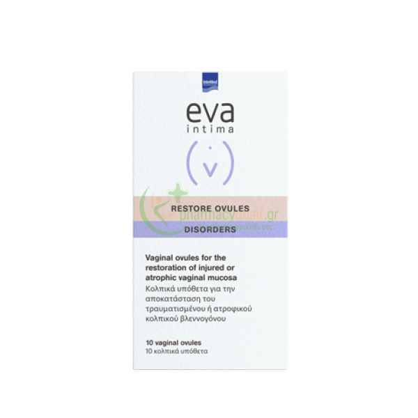 INTERMED - Eva Restore Ovules Κολπικά Υπόθετα με Υαλουρονικό Οξύ 12.5mg 10τμχ Ενυδάτωση Ευαίσθητης Περιοχής INTERMED - Eva Restore Ovules Κολπικά Υπόθετα με Υαλουρονικό Οξύ 12.5mg 10τμχ Ενυδάτωση Ευαίσθητης Περιοχής