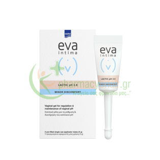 INTERMED - Eva Lactic Gel Κολπική Γέλη με Γαλακτικό Οξύ και Γλυκογόνο 9τμχ Κολπίτιδα - Τραχηλίτιδα