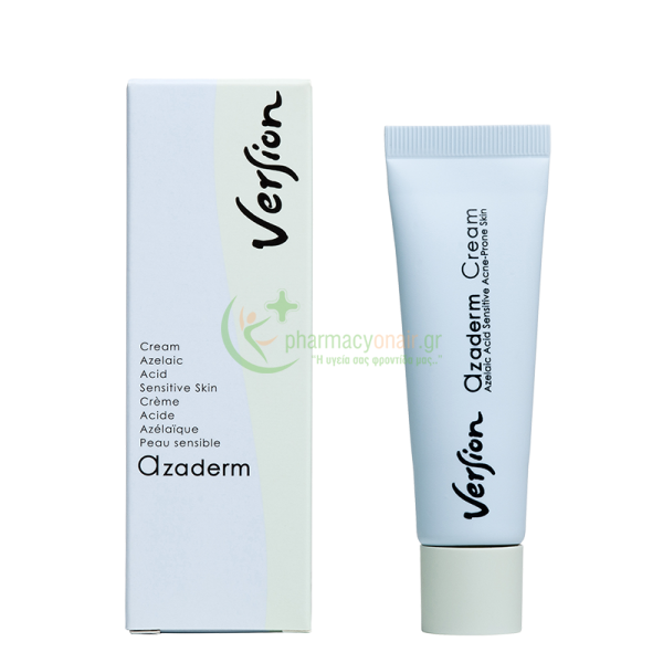 VERSION - Azaderm Cream Κρέμα Κατά της Ακμής 30mL Ενυδάτωση - Λάμψη