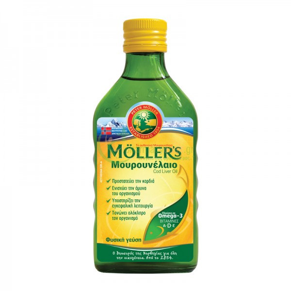 MOLLER'S - Cod Liver Oil (Μουρουνέλαιο) Natural Flavour 250mL Χοληστερίνη - Λιπίδια MOLLER'S - Cod Liver Oil (Μουρουνέλαιο) Natural Flavour 250mL Χοληστερίνη - Λιπίδια