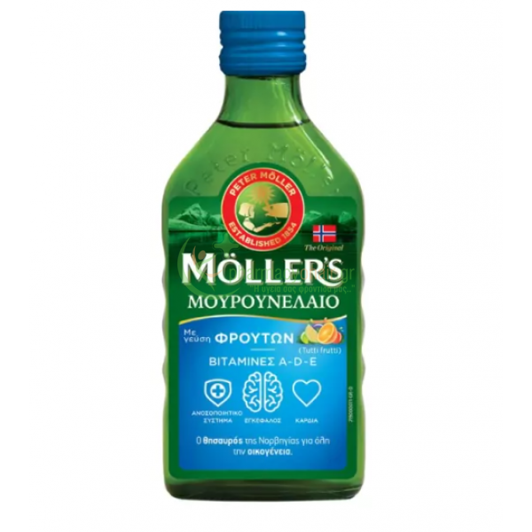 MOLLER'S - Cod Liver Oil (Μουρουνέλαιο) Tutti Frutti 250mL Χοληστερίνη - Λιπίδια MOLLER'S - Cod Liver Oil (Μουρουνέλαιο) Tutti Frutti 250mL Χοληστερίνη - Λιπίδια
