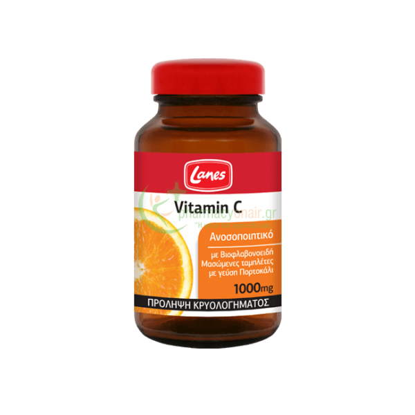 LANES - Vitamin C 1000mg 60 chewable tabs (Μασώμενες Ταμπλέτες) Ενίσχυση Άμυνας Οργανισμού LANES - Vitamin C 1000mg 60 chewable tabs (Μασώμενες Ταμπλέτες) Ενίσχυση Άμυνας Οργανισμού