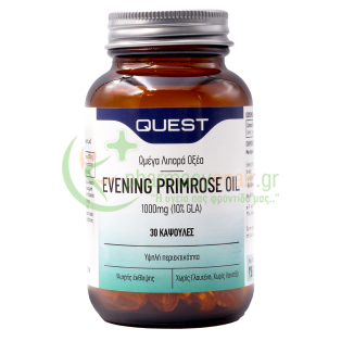 QUEST - Evening Primrose Oil 1000mg plus Vitamin E caps 30s Ατοπική Δερματίτιδα - Έκζεμα