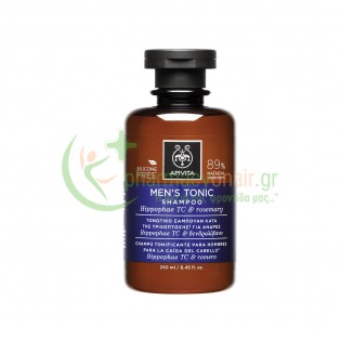APIVITA - Men's Tonic Τονωτικό Σαμπουάν Κατά της Τριχόπτωσης για Άνδρες με Δενδρολίβανο & Ιπποφαές 250mL 