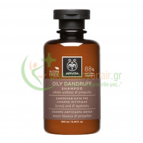 APIVITA - Oily Dandruff Σαμπουάν Κατά της Λιπαρής Πιτυρίδας με Λευκή Ιτιά & Πρόπολη 250mL