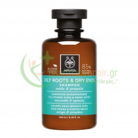 APIVITA - Oily Roots & Dry Ends Σαμπουάν Εξισορρόπησης για Λιπαρές Ρίζες και Ξηρές Άκρες με Τσουκνίδα & Πρόπολη 250mL