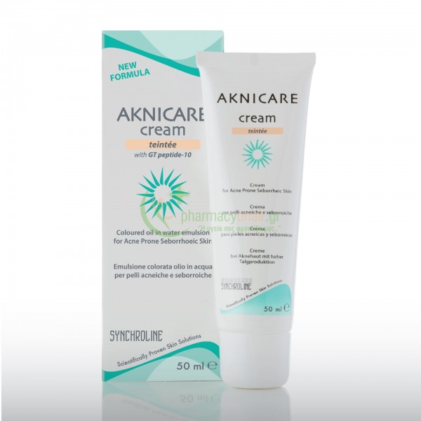 SYNCHROLINE - Aknicare Cream Teintee Clair 50mL Ενυδάτωση - Λάμψη