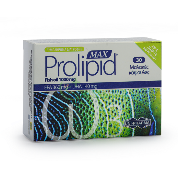 UNIPHARMA - Prolipid MAX 1000mg caps 30s Χοληστερίνη - Λιπίδια UNIPHARMA - Prolipid MAX 1000mg caps 30s Χοληστερίνη - Λιπίδια