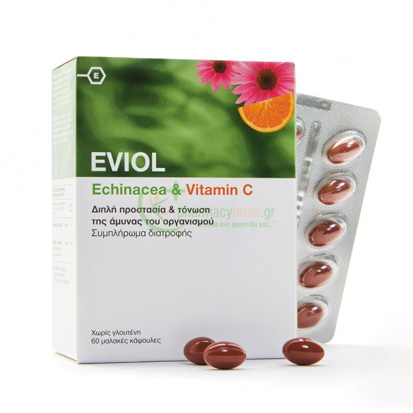 EVIOL - Echinacea & Vitamin C caps 60s Βιταμίνες C EVIOL - Echinacea & Vitamin C caps 60s Βιταμίνες C