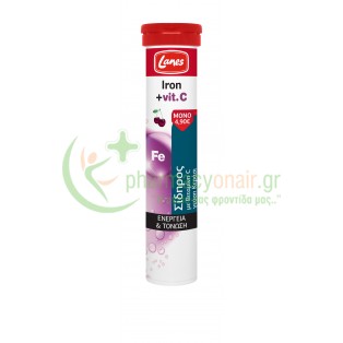 LANES - Iron + Vit C 20 Αναβράζοντα δισκία Ενίσχυση Άμυνας Οργανισμού