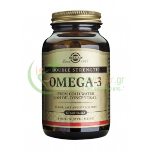 SOLGAR - Omega-3 Double Strength softgels 60s Αρθρώσεις & Οστά