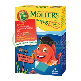 MOLLER'S - Omega 3 Ζελεδάκια-Ψαράκια με γεύση Φράουλα 36s