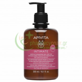 APIVITA - Intimate Care Plus Απαλό Gel Καθαρισμού για την Ευαίσθητη Περιοχή για Επιπλέον Προστασία με Πρόπολη & Τεϊόδεντρο 300mL