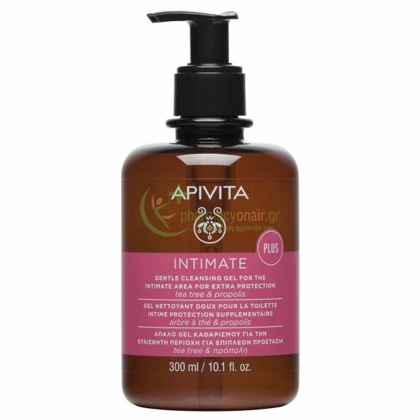 APIVITA - Intimate Care Plus Απαλό Gel Καθαρισμού για την Ευαίσθητη Περιοχή για Επιπλέον Προστασία με Πρόπολη & Τεϊόδεντρο 300mL Καθαρισμός Ευαίσθητης Περιοχής