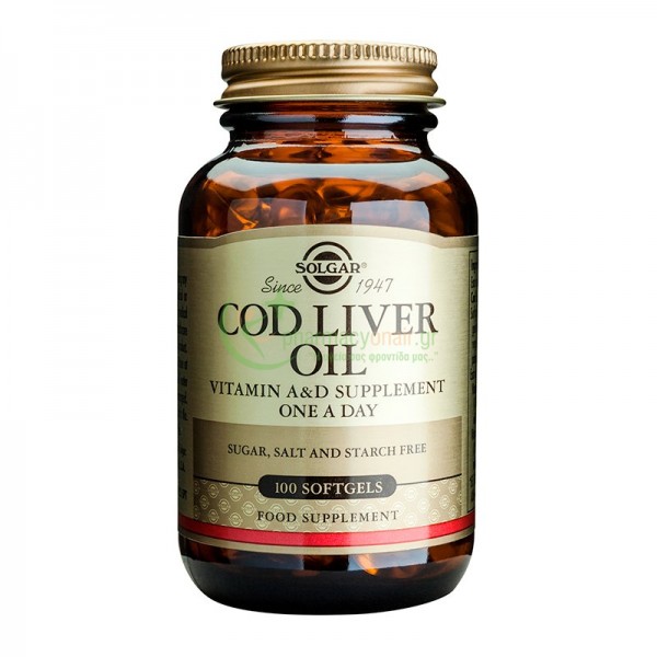 SOLGAR - Cod Liver Oil softgels 100s Ενίσχυση Άμυνας Οργανισμού