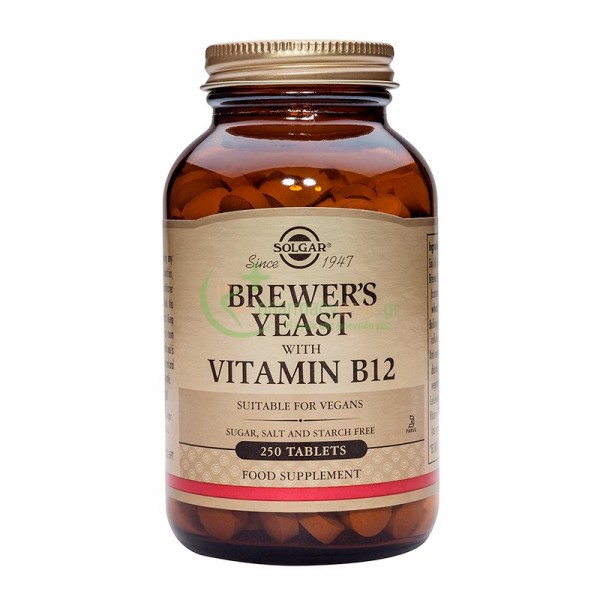 SOLGAR - Brewer's Yeast with B12 500mg tabs 250s Μυϊκοί Πόνοι