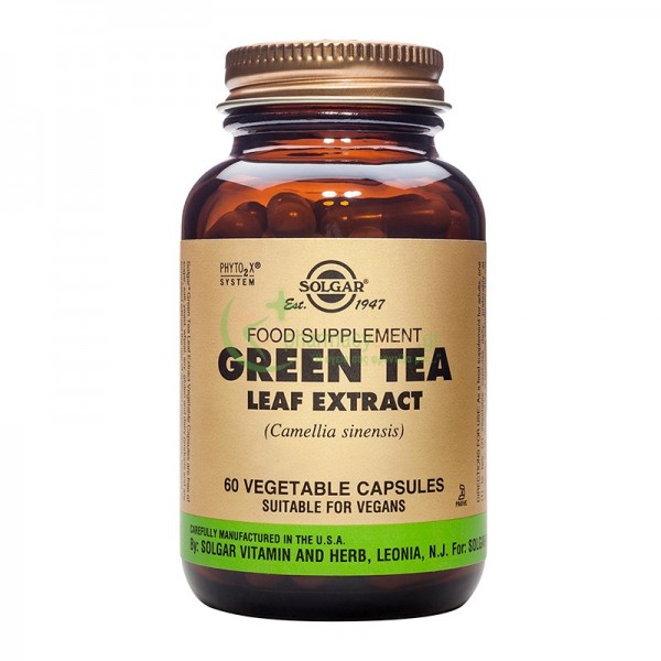 SOLGAR - Green Tea Leaf Extract veg caps 60s Πράσινο Τσάι (Green Tea)