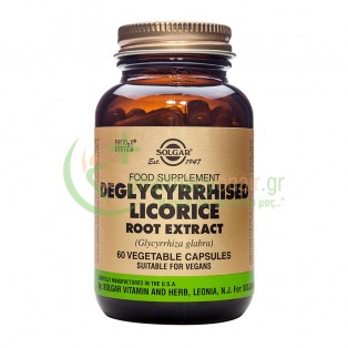SOLGAR - Deglycyrrhised Licorise Root Extract veg caps 60s Κρυολόγημα