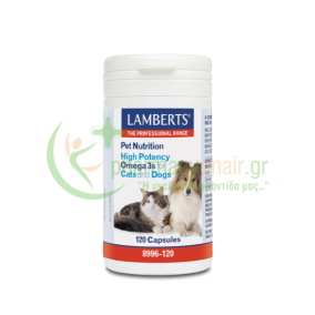 LAMBERTS - Pet Nutrition High Potency Omega 3s for Cats & Dogs caps 120s